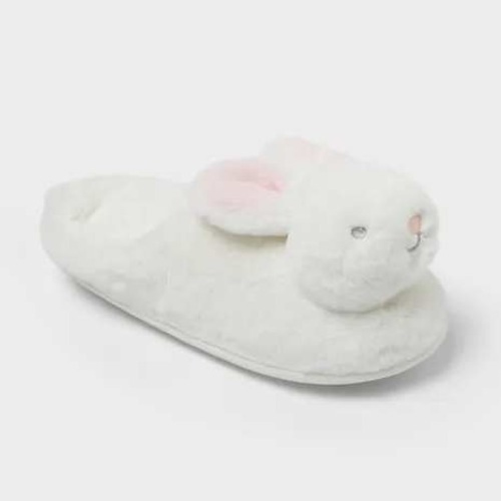 Little Girl Bunny Scuff Slippers by Cat & Jack Ivory Size 2-3 New With Tags